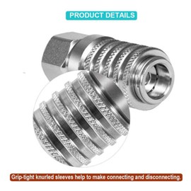 PD242 Series PD Steel Test Port and Diagnostic Equipment Quick Coupler with Female Pipe Thread, 1/8" Body Size, 1/4" - 18 NPTF Thread Size, 2.12" Length