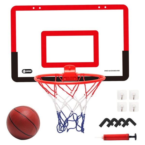 ENN LLC Basketball Basketball Board Wall Hanging Shooting Practice Ball Air Pump Set (Red)