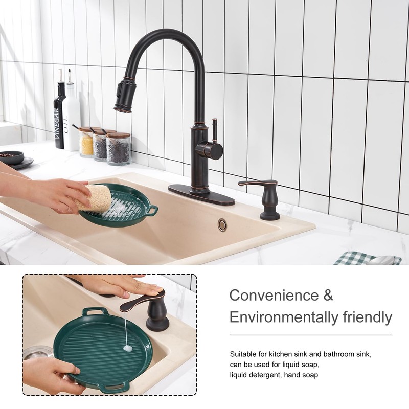 GAGALIFE Kitchen Sink Soap Dispenser Oil Rubbed Bronze, Under Sink