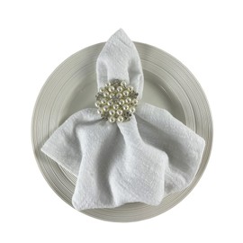 EH Linen Servilletas de tela de gasa gruesa, paquete de 6 unidades, 16 x 16 pulgadas, 100% algodón suave natural, bodas, fiestas, uso diario, servilletas de lino a granel (blanco, paquete de 6)