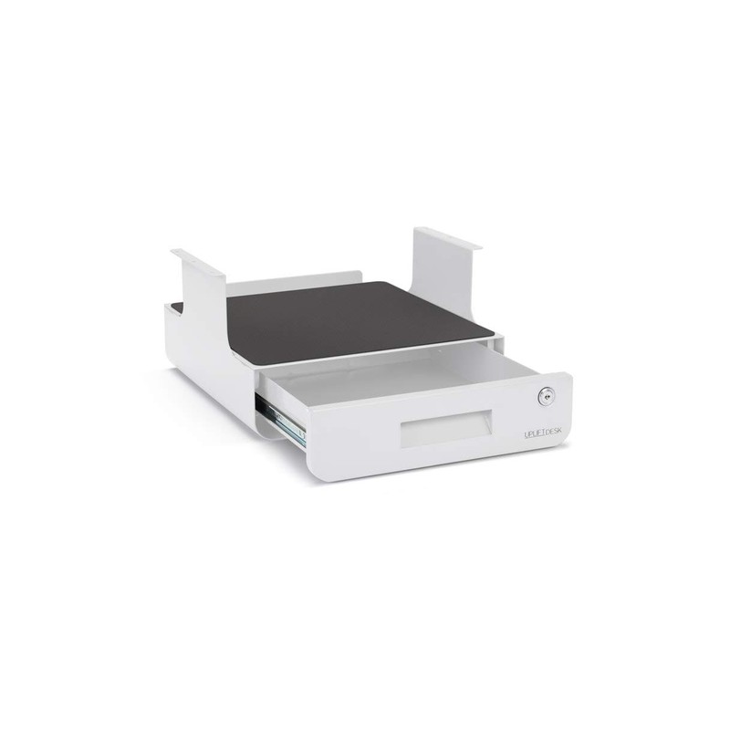 Locking Under Desk Drawer with Shelf (White) by UPLIFT Desk