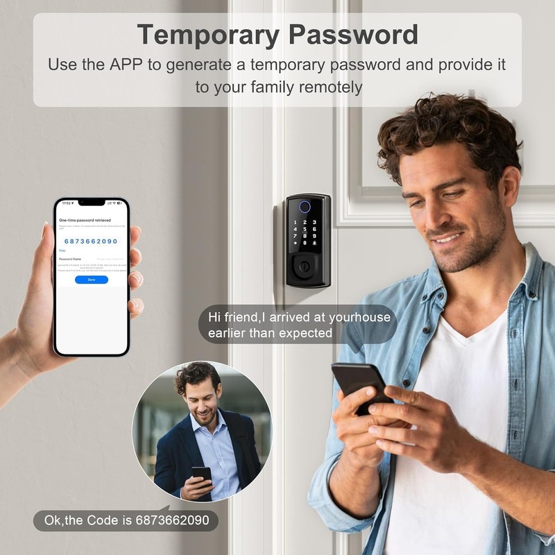 Smart Door Lock,Keyless Entry Door Lock for Front Door,Security Smart