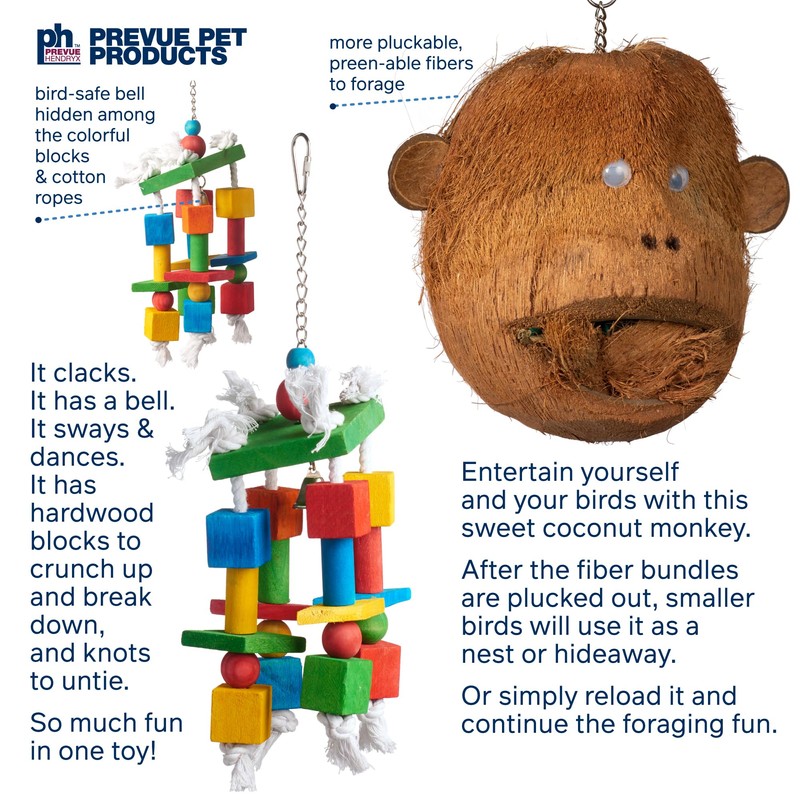 Prevue Pet Products Munchers Delight 3 Piece Bird Toy Bundle