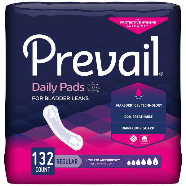 Prevail Bladder Control Pad, 16 Inch, Heavy Absorbency, PV-923 - Case of 132