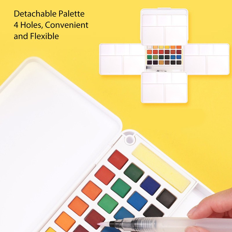 Water Color Paint 24 Bright Colors Quick Drying High Transparency