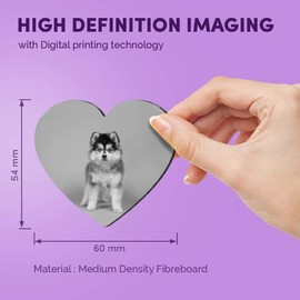 1 x Heart MDF Magnets - Pomsky Pomeranian Husky Puppy Dog 43393