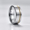 Empsoul 8mm Men's Titanium Ring Gold Line Center Wedding Engagement