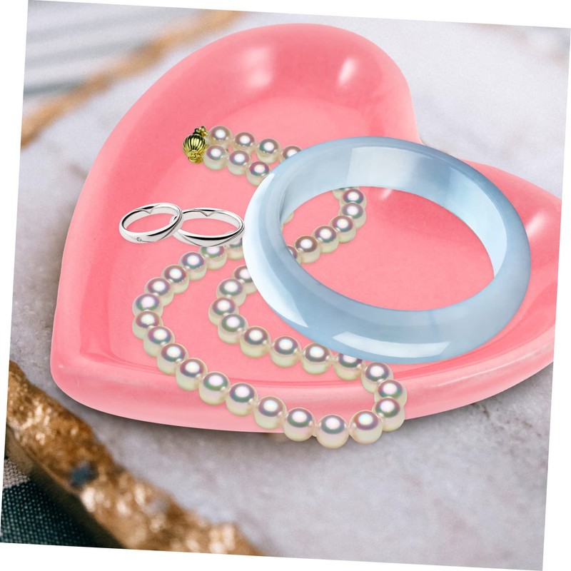 Gadpiparty Simple Yet Stylish Ceramic Jewelry Plate Heart Ring Necklace