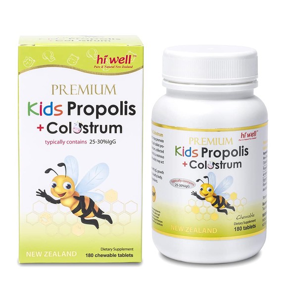 Hi Well Premium Kids Propolis Plus Grass-Fed Colostrum 180Tablets