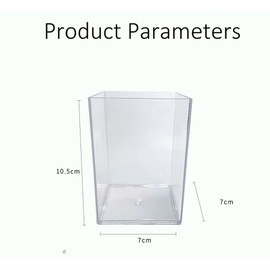 VASANA 2PCS Clear Acrylic Pencil Holder Cup Pen Pot Desktop Stationery Storage Organizer Desk Tidy Makeup Brush Holder for Office Makeup Desk