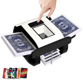 HOLYOWL Automatic Card Shuffler for 1-2 Decks, Low Noise 2000mAh Rechargeable Electric Card Shuffler Machine for Poker, UNO, Blackjack, Skip-Bo, Phase 10 & More
