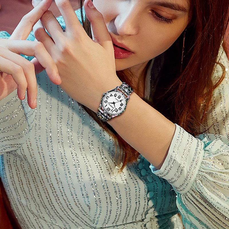 OIDEA Unisex Watch Elastic Bohemian: Boho Elastic Wrist Watch Printed