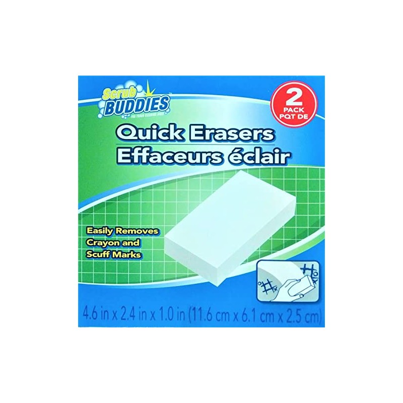Scrub Buddies Quick Erasers - 2 Pack - White Vinyl