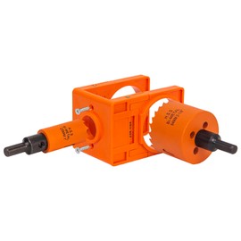 VIKITON Door Lock Installation Kit, with 1 inch Hole Saw (1.5 inch Depth) & 2-1/8 inch Hole Saw (1.5 inch Depth) and Jig, for Drilling Wood and Metal Door, Installing Deadbolt and Knob, Orange