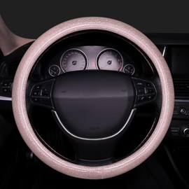 GXT Bling Steering Wheel Cover, Bling Crystal Rhinestone Car Steering Cover Universal 14.2-15.3 inch Glitter Car Wheel Cover Sparkling Accessories （Pink）
