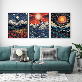 6 Packs Diamond Painting Kits for Adults, Japanese 5D DIY Diamond Art Kits Full Drill Diamond Dots for Gift Wall Decor Gem Arts 12x16 inch