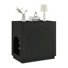 MtuxuYR Cat Litter Box Furniture XL Litter Box Enclosure with Entrance Optional & Pressure Opener Doors,Multifunctional Enclosure Large Hidden Litter Box Storage Cabinet(Updated Version of Design)