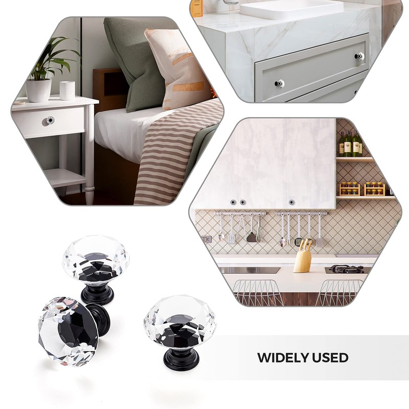 Ravinte 20 Pack Crystal Drawer Knobs - Glass Cabinet Knobs,