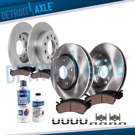 Detroit Axle Front & Rear Brake Rotors Ceramic Brake Pads Kit for 2003 - 2007 Hyundai Tiburon