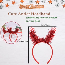 Bellisia Christmas Headband Tassel Ball Headwear Cute Holiday Headbands Seasons Themes Headband Hair Hoops for Christmas Cosplay Party Accessories 2Pcs