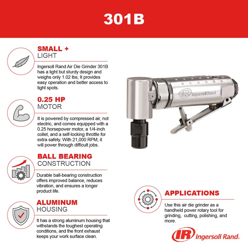 Ingersoll Rand Air Angle Grinder 301B-M, Professional Tool as polishing