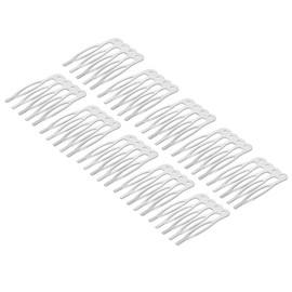 Healvian 50pcs DIY Hair Combs Silver Five Teeth Handmade Accessories for Women for All Hair Styles Durable Design for Creative Hairdos
