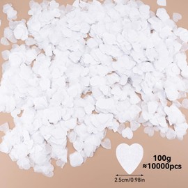 10000 Pieces Of Biodegradable Confetti 100g Biodegradable Tissue Paper Wedding Confetti, Table Confetti，White Heart Confetti for Weddings Decorations And Celebrations for 20 to 25 Wedding Guests