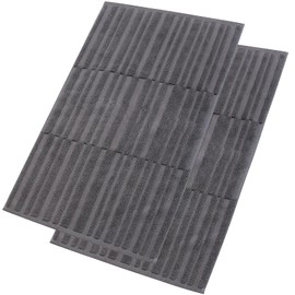 SEMAXE Bath Mat for Bathroom 2-Pack, 100% Cotton Non-Slip Mats [Not a Bathroom Rug], Super Absorbent and Soft Floor Towels, Machine Washable Shower Foot Towels, Charcoal Gray