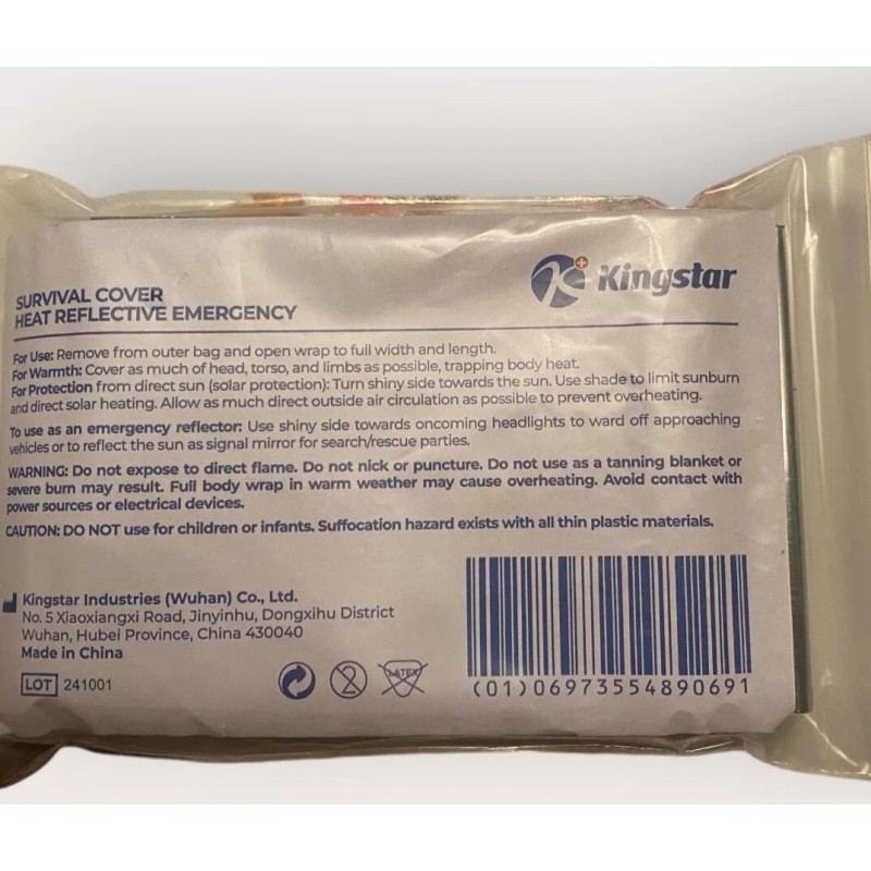 Kingstar Emergency Blanket Mylar Blankets Survival Cover Heat Reflective (4