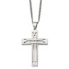 Auriga Fine Jewelry Stainless Steel Polished Cross Curb Chain Pendant