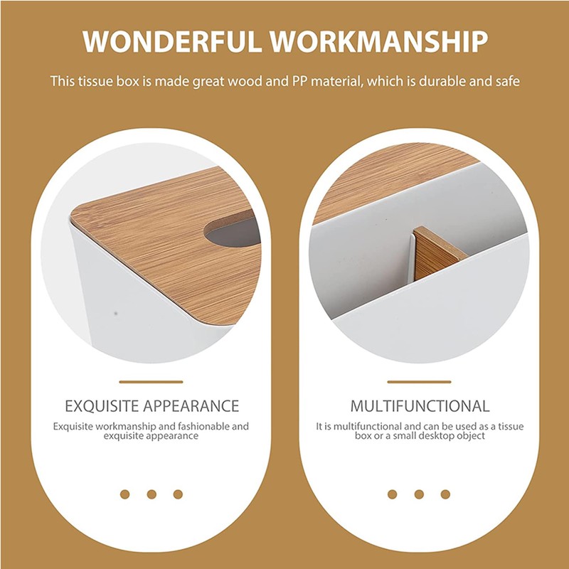 Rectangular Tissue Box Holder, Multifunction Facial Tissue Dispenser for Dining