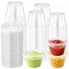 Szsrcywd 50 Sets 4 Oz Plastic Portion Cups with Lids,Clear