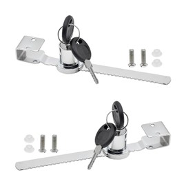 Bailinks Homeguard Sliding Door Showcase Lock, No-Drill Glass Cabinet Lock with Key for Terrariums and Displays - Secure Ratchet Mechanism (2)