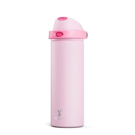 24 oz Insulated Water Bottle for Sports: Meoky Stainless Steel Water Bottle with 2-in-1 Straw and Spout Lid - Leak Proof, Cold for 24 Hours, Fits in Car Cup Holder, BPA-Free for Women Travel, Blush