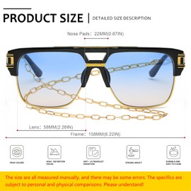 [SHEEN KELLY] Men's Sports Sunglasses, Golf Man Metal Sunglasses for Driving Fishing Transparent Glasses Recovery Pilot Sunglasses, LT5, Free size