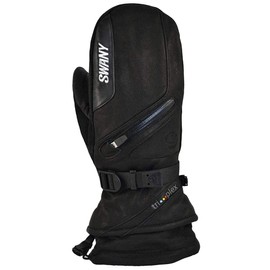 Swany Men's X-Cell 2.1 Sports Moisture-Wicking Quick-Drying Warm Durable Flexible Insulated Leather Winter Mittens, Black, X-Large