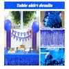 6 PCS Blue Inch Metallic Foil Fringe Tinsel Table Skirts