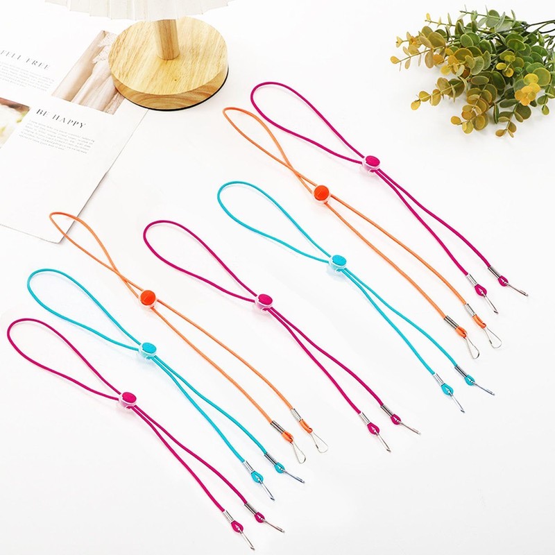 PLLDVEFD 12-Piece Adjustable Lanyard, Equipped With 12-Piece Metal Clips, Elastic