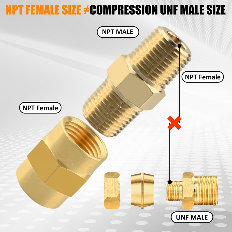 95PCS Brass Pipe Fittings Assortment Kit NPT Adapter,Hex Nipple,Hex Coupling,Reducer