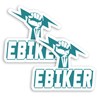 2 x 10cm E-Biker Lightning Bolt Vinyl Stickers - Teal