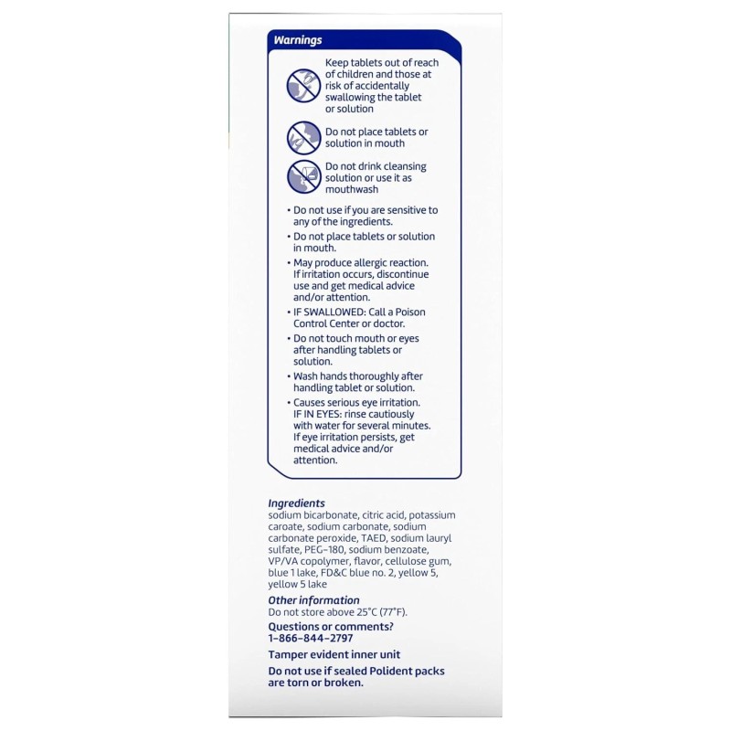 Polident Overnight Whitening Antibacterial Dental Appliance Cleanser