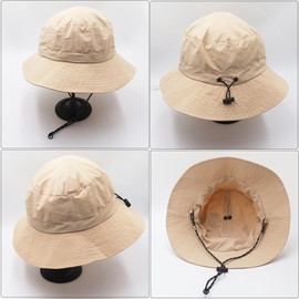 WANYIG Sun Hat Women Men UV Protection Foldable Safari Hat Waterproof Summer Hat Hiking Hat Fishing Hat Outdoor Bush Hat Quick Dry 55-58 cm, beige