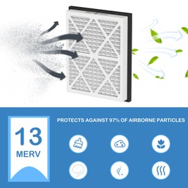 20x25x3 MERV 13 Pleated Air Filter Replacement Compatible with Honeywell Home Air Filter and Zephyr VGF Series 20x25x3 Whole Home Return Air Grille Filter, MERV 13 Air Filtration System, 2 Pack