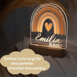 wunderwunsch - Customisable Night Light for Babies, Bedside Lamp for Children, Customisable Gifts for Children, Baby Gift, Gift at Birth