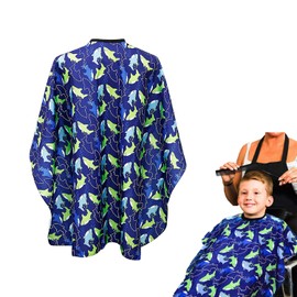 RICISUNG Haircut Cape, Haircut Cape, Waterproof, Hair Dye Cape, Hair Apron, Children's Haircut Cloak, Hair Apron, Hair Cutting, Home Cape, Children's Salon, Easy to Use at Home, Foldable, Multi-purpose, Shampoo Cape, For Hair Color, Self-Cut, Anti-Static, Purple, Blue