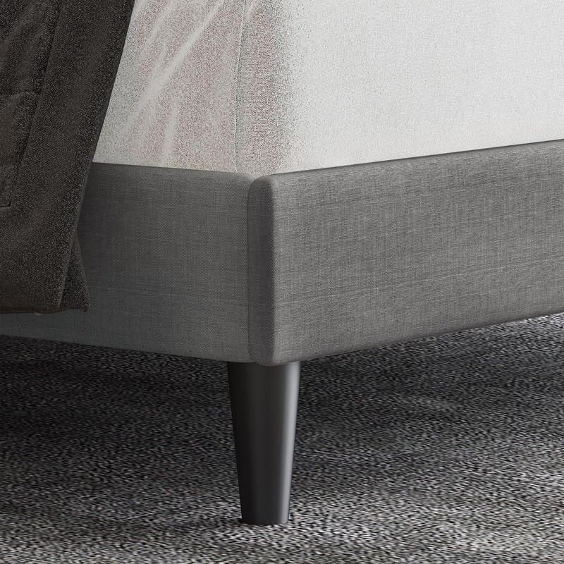 Allewie Queen Size Upholstered Platform Bed Frame with Adjustable Headboard,