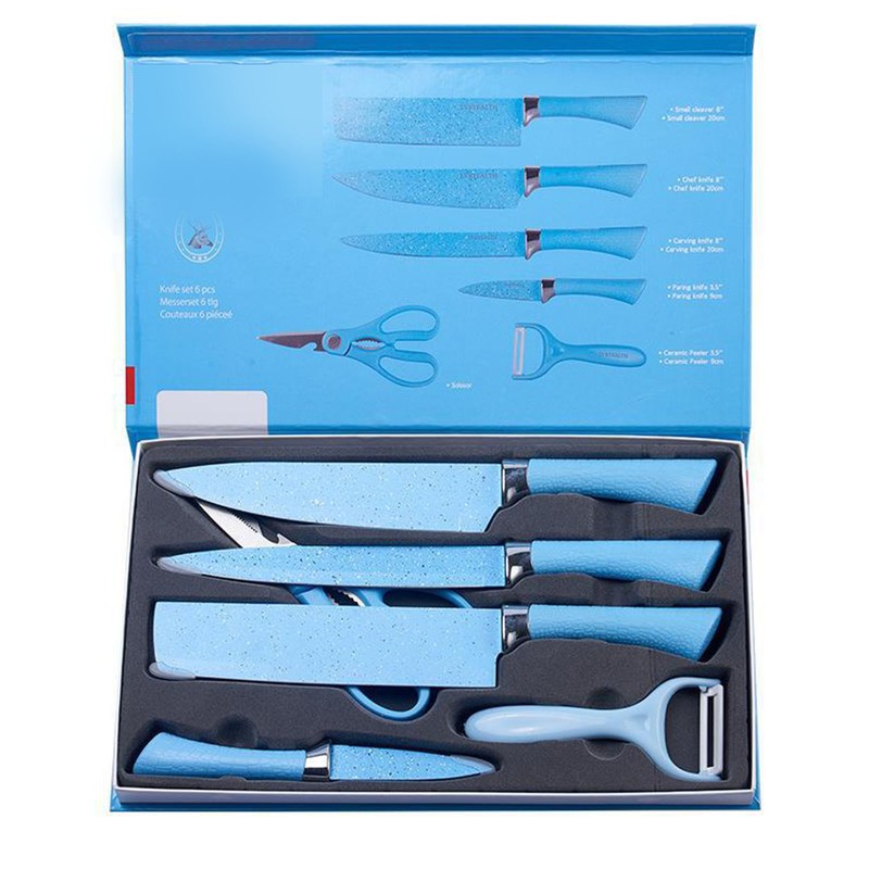 Colorful 6 Piece Knife Set Stainless Steel Practical Kitchen Knife