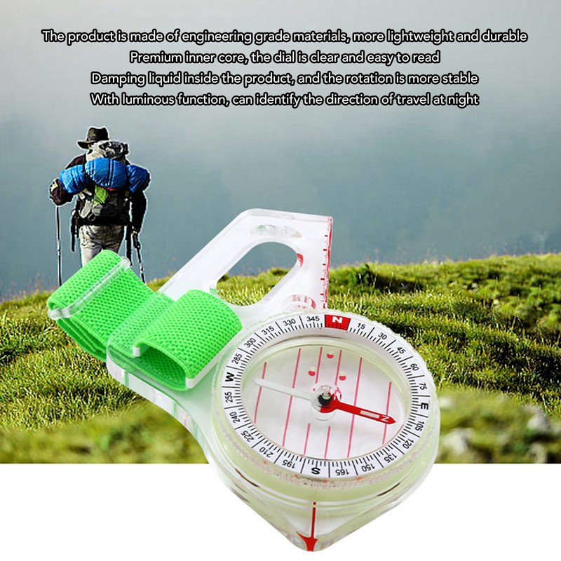 Orienteering Compass Luminous Versatile Sensitive Portable Backpacking Compass for Camping