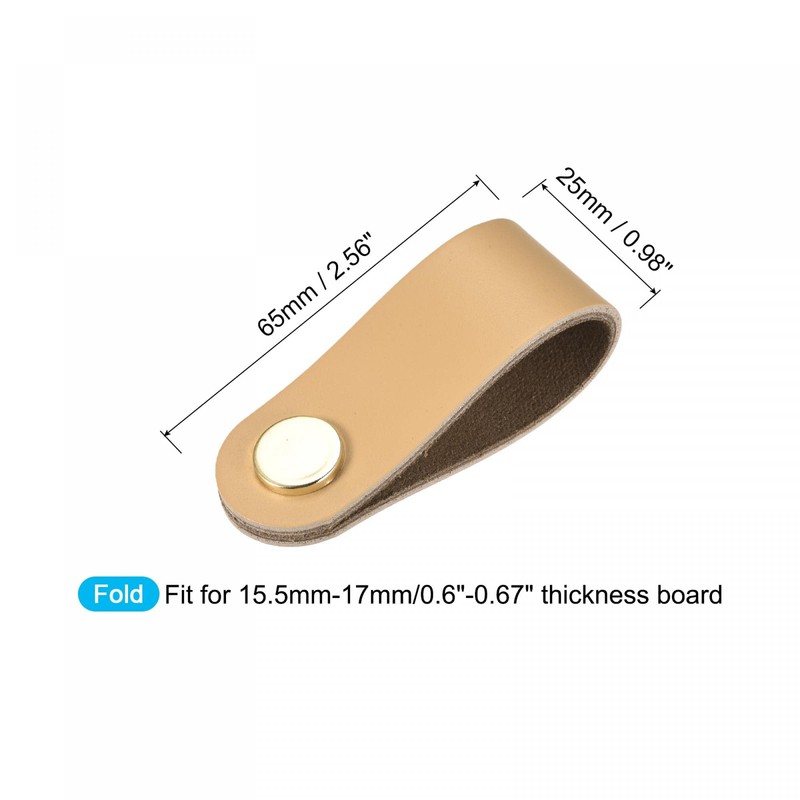 sourcing map Leather Drawer Pulls, 65x25mm 2Pcs Surface Leather Furniture