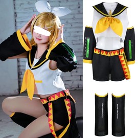 Todoroki Shoto Rin Len Cosplay Costume Rin Len Cosplay Outfit Unisex Uniform Role play Full Set Party Suit(Yellow-WOMEN,L)